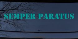 SEMPER PARATUS Military Car or Truck Window Decal Sticker (Turquoise)