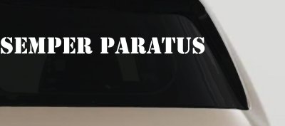 SEMPER PARATUS Military Car or Truck Window Vinyl Decal Sticker