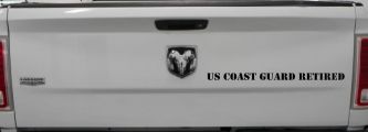 US Coast Guard Retired Military Car or Truck Window Decal Sticker (Black)