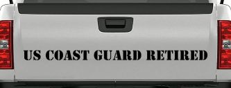US Coast Guard Retired Military Car or Truck Window Decal Sticker (Black)