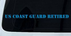 US Coast Guard Retired Military Car or Truck Window Decal Sticker (Blue)