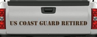 US Coast Guard Retired Military Car or Truck Window Decal Sticker (Brown)