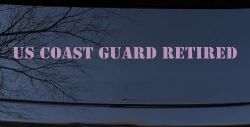 US Coast Guard Retired Military Car or Truck Window Decal Sticker (Lilac)