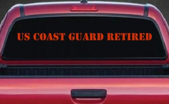 US Coast Guard Retired Military Car or Truck Window Vinyl Decal Sticker (Orange Red)