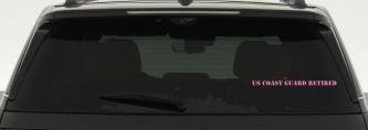 US Coast Guard Retired Military Car or Truck Window Decal Sticker (Pink)