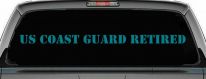 US Coast Guard Retired Military Car or Truck Window Decal Sticker (Turquoise Blue)