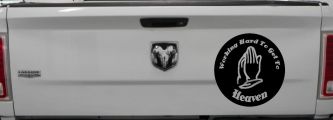 Working Hard to get to Heaven Christian Car or Truck Window Decal Sticker (Black)