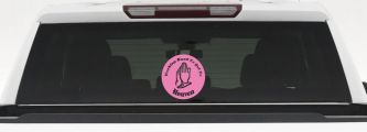 Working Hard to get to Heaven Christian Car or Truck Window Decal Sticker (Pink)