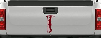 Woman Girl Grim Reaper Car or Truck Window Vinyl Decal Sticker (Burgundy)