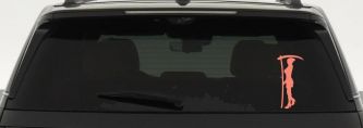 Woman Girl Grim Reaper Car or Truck Window Decal Sticker (Coral)