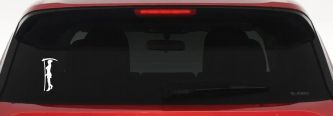 Woman Girl Grim Reaper Car or Truck Window Decal Sticker (White)