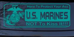 Marine Protect You Military Car or Truck Window Decal Sticker (Turquoise)
