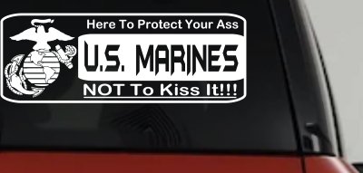 Marine Protect You Military Car or Truck Window Vinyl Decal Sticker (White)