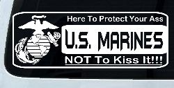 Marine Protect You Military Car or Truck Window Decal Sticker