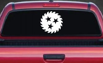 Saw Blade With Stars Country Car or Truck Window Decal Sticker