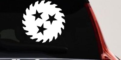 Saw Blade With Stars Country Car or Truck Window Vinyl Decal Sticker