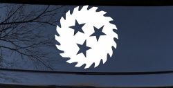 Saw Blade With Stars Country Car or Truck Window Decal Sticker