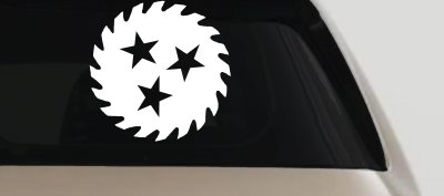 Saw Blade With Stars Country Car or Truck Window Vinyl Decal Sticker