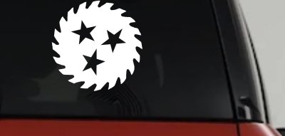 Saw Blade With Stars Country Car or Truck Window Vinyl Decal Sticker