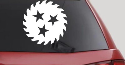Saw Blade With Stars Country Car or Truck Window Vinyl Decal Sticker