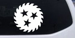 Saw Blade With Stars Country Car or Truck Window Decal Sticker
