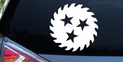 Saw Blade With Stars Country Car or Truck Window Decal Sticker