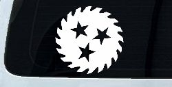 Saw Blade With Stars Country Car or Truck Window Decal Sticker