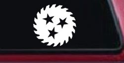 Saw Blade With Stars Country Car or Truck Window Decal Sticker