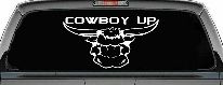 Cowboy Up Bull Head Western Car or Truck Window Decal Sticker
