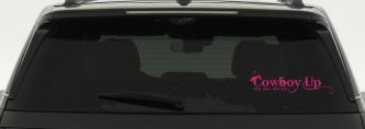 Cowboy Up Or Go Home Western Rodeo Farm Ranch Car or Truck Window Decal Sticker (Hot Pink)