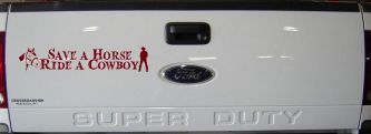Save a Horse Ride a Cowboy Western Rodeo Farm Ranch Car or Truck Window Decal Sticker (Burgundy)