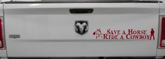 Save a Horse Ride a Cowboy Western Rodeo Farm Ranch Car or Truck Window Decal Sticker (Burgundy)