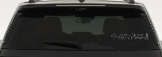 Save a Horse Ride a Cowboy Western Rodeo Farm Ranch Car or Truck Window Decal Sticker (Silver)