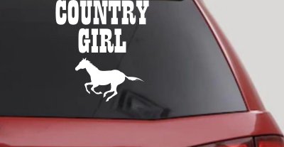 Country Girl With Running Horse  Rodeo Farm Ranch Car or Truck Window Vinyl Decal Sticker