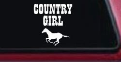 Country Girl With Running Horse  Rodeo Farm Ranch Car or Truck Window Decal Sticker
