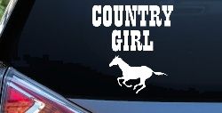 Country Girl With Running Horse  Rodeo Farm Ranch Car or Truck Window Decal Sticker