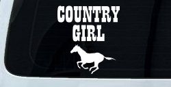 Country Girl With Running Horse  Rodeo Farm Ranch Car or Truck Window Decal Sticker