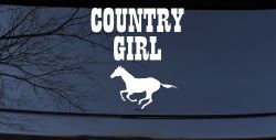 Country Girl With Running Horse  Rodeo Farm Ranch Car or Truck Window Decal Sticker