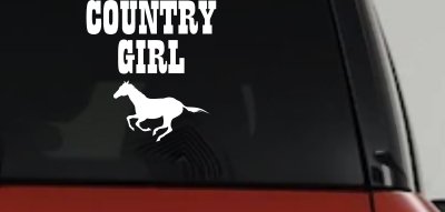 Country Girl With Running Horse  Rodeo Farm Ranch Car or Truck Window Vinyl Decal Sticker