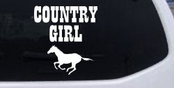 Country Girl With Running Horse  Rodeo Farm Ranch Car or Truck Window Decal Sticker