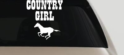 Country Girl With Running Horse  Rodeo Farm Ranch Car or Truck Window Vinyl Decal Sticker