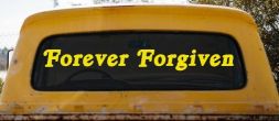 Forever Forgiven Christian Car or Truck Window Vinyl Decal Sticker (Yellow)
