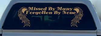 Missed By Many Forgotten By None Car or Truck Window Decal Sticker (Light Brown)