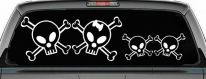 Cute Skull with two Sons Stick Family Car or Truck Window Decal Sticker