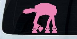 Walker AT-AT Sci Fi Car or Truck Window Vinyl Decal Sticker (Pink)