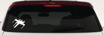 X-Wing Fighter Sci Fi Car or Truck Window Decal Sticker (White)