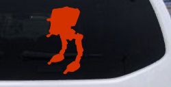 Walker AT-ST Sci Fi Car or Truck Window Vinyl Decal Sticker (Orange Red)