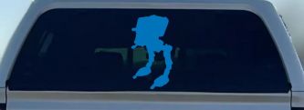 Walker AT-ST Sci Fi Car or Truck Window Decal Sticker (Sky Blue)