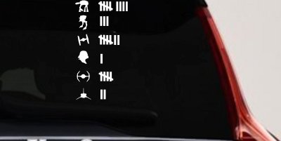Star Wars Keeping Count Sci Fi Car or Truck Window Vinyl Decal Sticker
