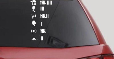 Star Wars Keeping Count Sci Fi Car or Truck Window Vinyl Decal Sticker